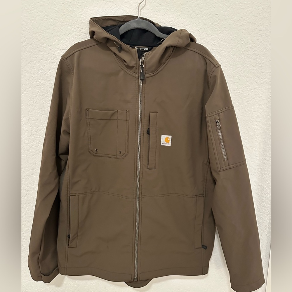 Carhartt Men's Rain Defender Hooded Jacket - Olive